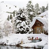 hot tub in the snow